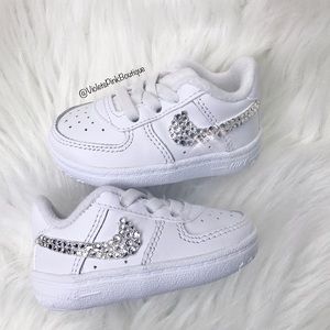 Custom Nikes Baby Toddler Nike Air Force1 Swarovski Encrusted shoes